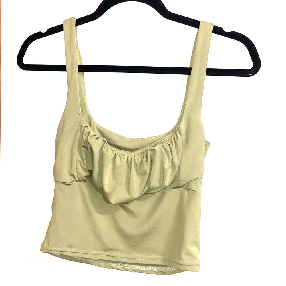 Yesstyle Green Ruched Tank (size L)